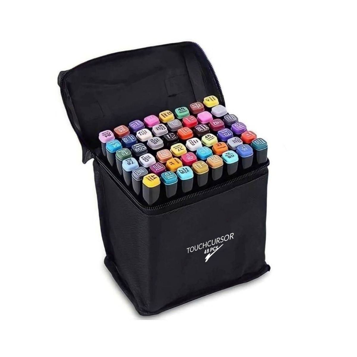 GENERICO - 48 Lápices Marcadores Doble Punta+ Estuche Profesional