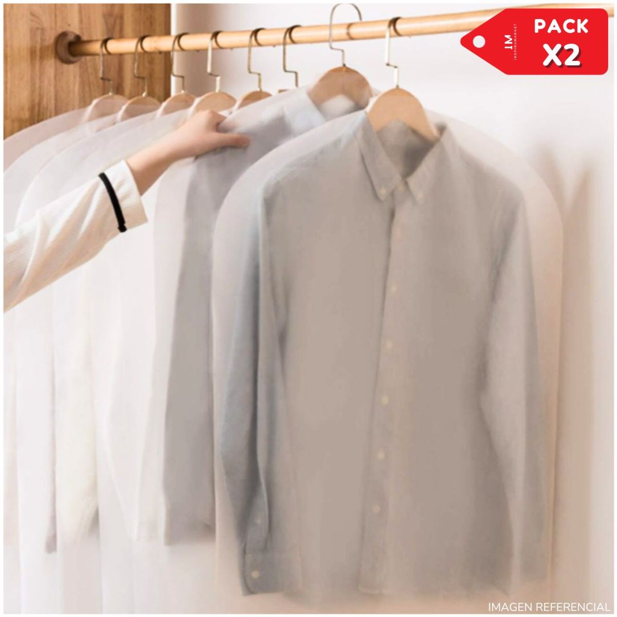 INSPIRA MARKET - Funda porta terno 100x60cm Pack x2