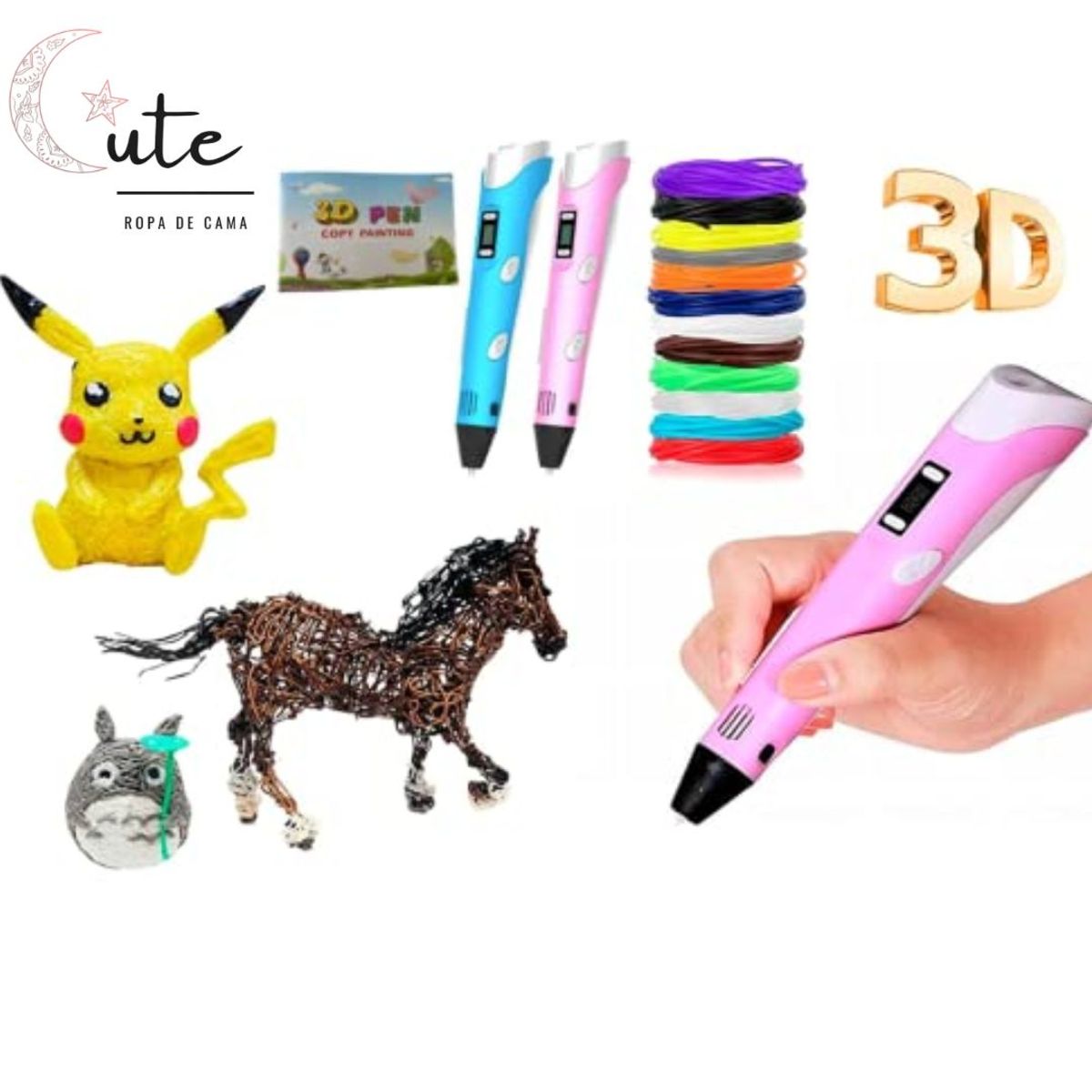 GENERICO - Bolígrafo 3D Lápiz 3DPEN-2 Impresión Manual 10m Filamento