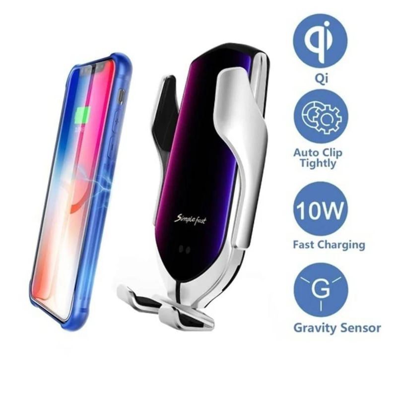 GENERICO - Holder Soporte de Celular Para Auto con Sensor Carga Inalambrica R1