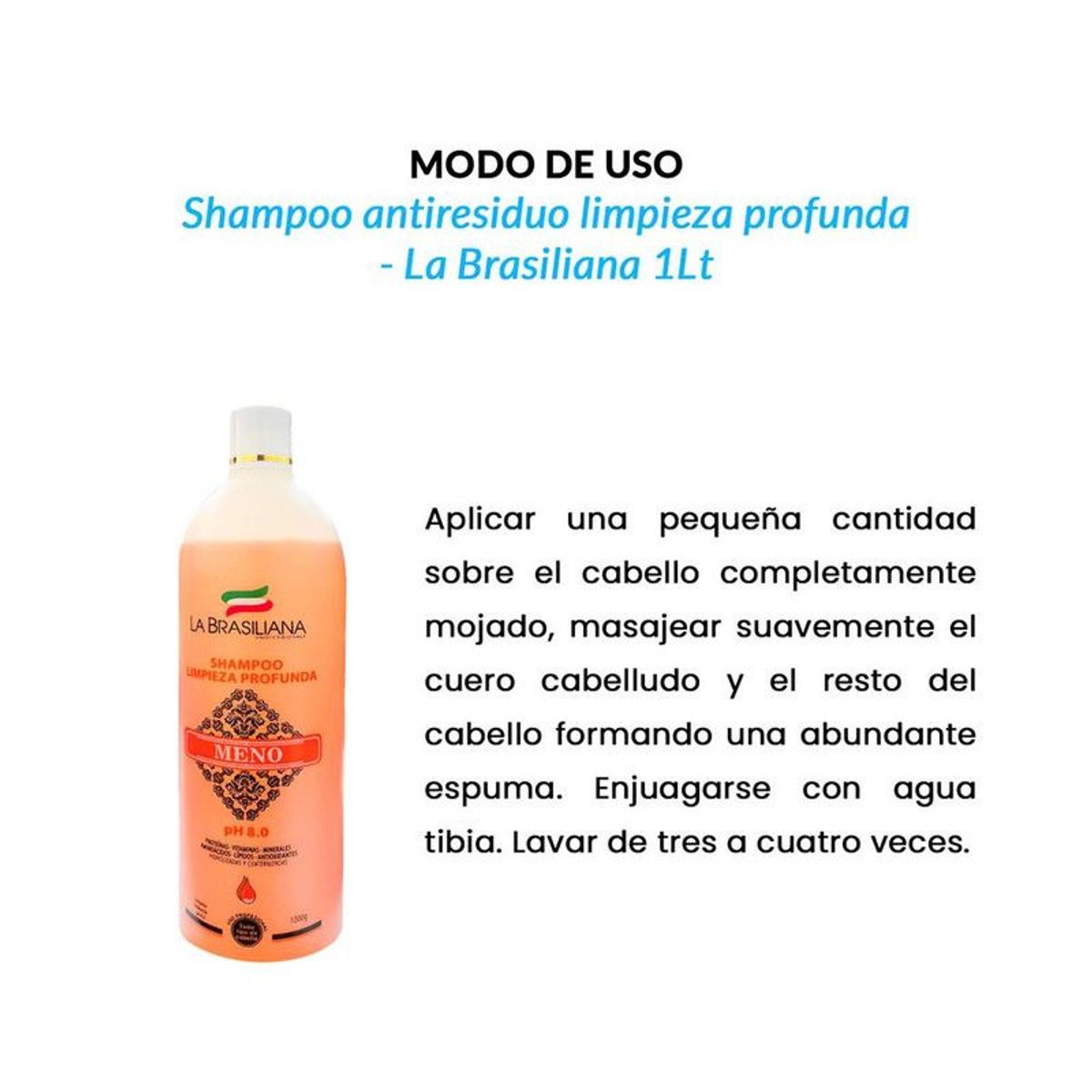 LA BRASILIANA - 2 Shampoo antiresiduo limpieza profunda - La Brasiliana 1Lt