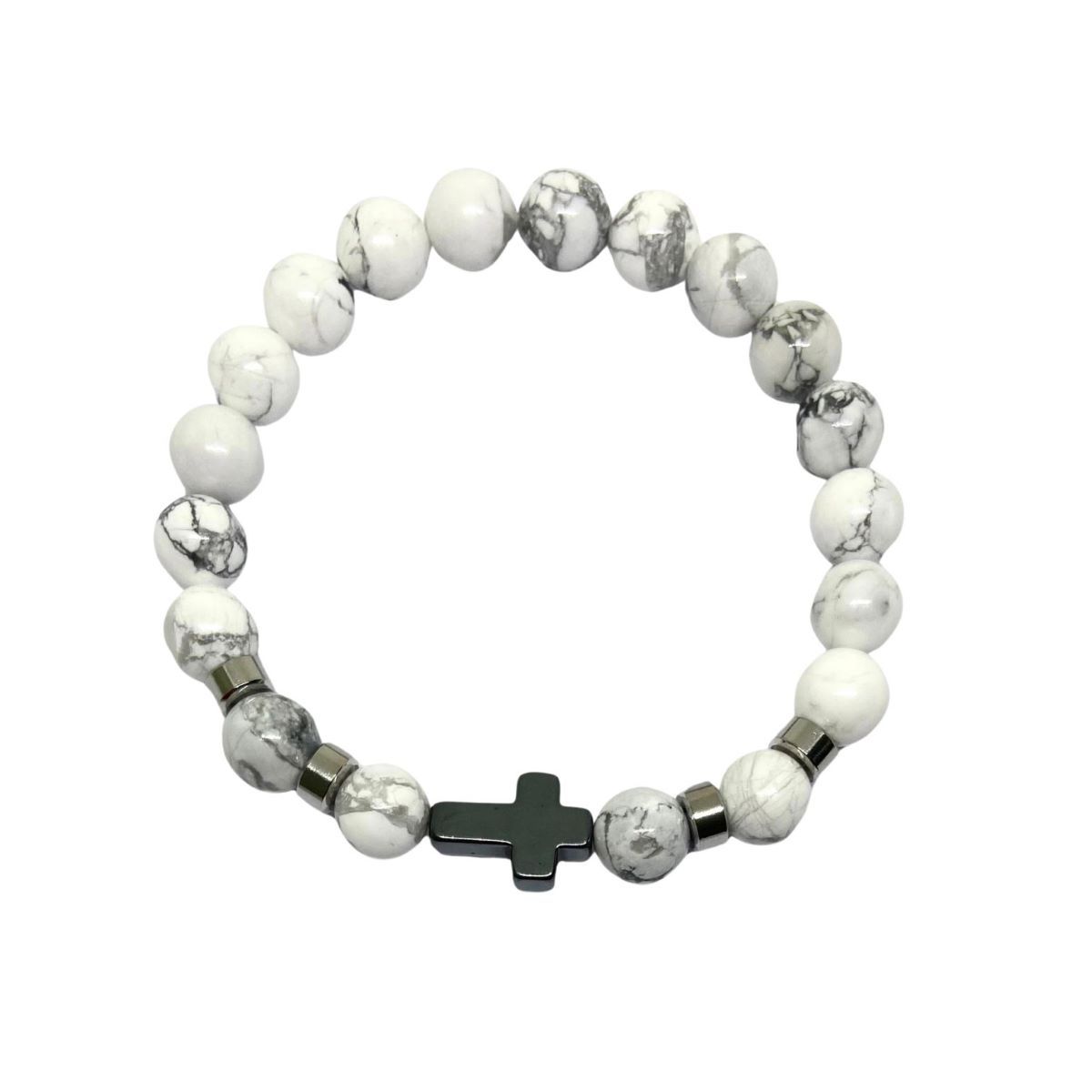 SANTORAL - Pulsera Joel - Howlita y Hematita