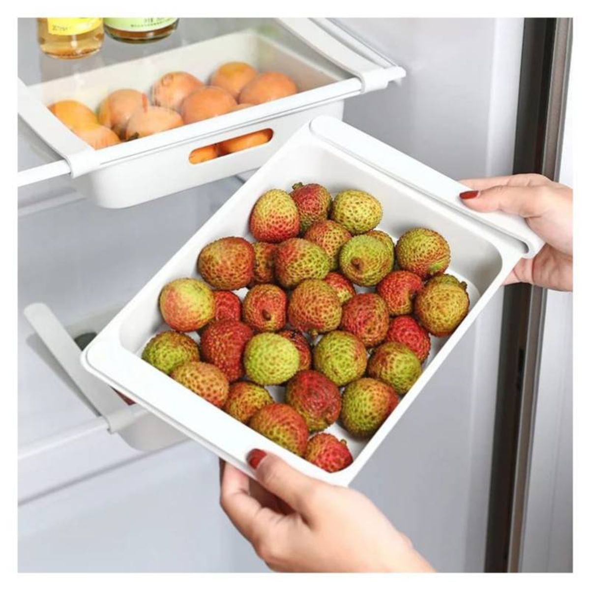 GENERICO - Pack x1 Canasta Organizadora Para Refrigeradora rosado