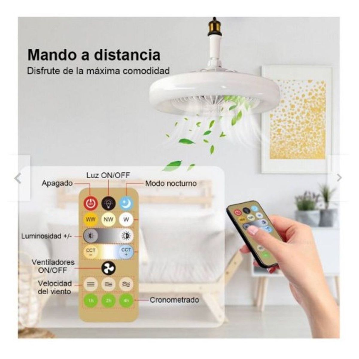 GENERICO - Foco Ventilador de techo 2 en 1 ahorrador 30W con CONTROL