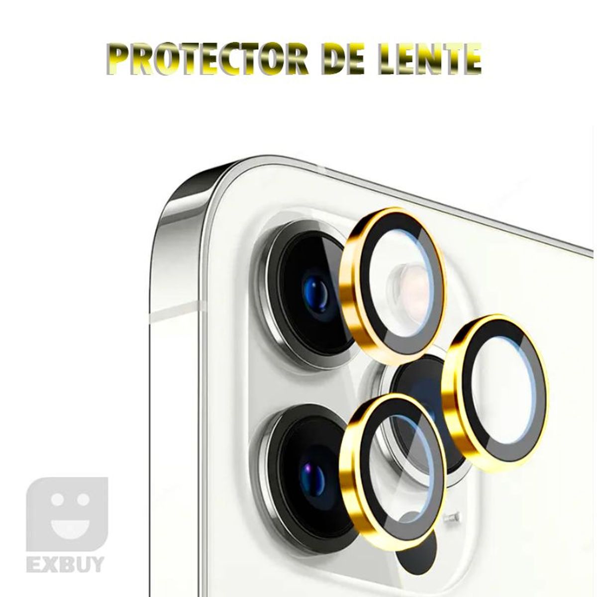 GENERICO - LENTE PROTECTOR DE CAMARA METALIZADO DORADO PARA IPHONE 14 PRO