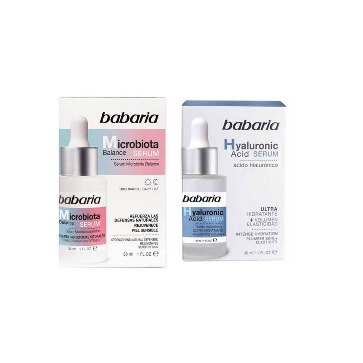 BABARIA - Suero Facial de Ácido Hialurónico + Serum Microbiotina - Babaria