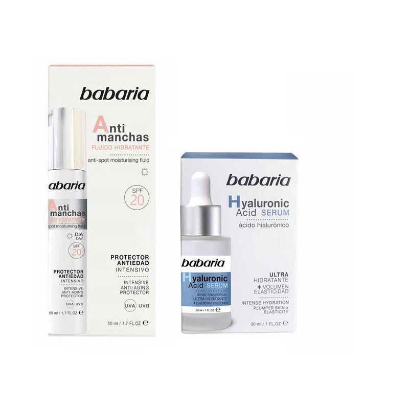 BABARIA - Suero Facial de Ácido Hialurónico + Fluido anti manchas Rostro  - Babaria