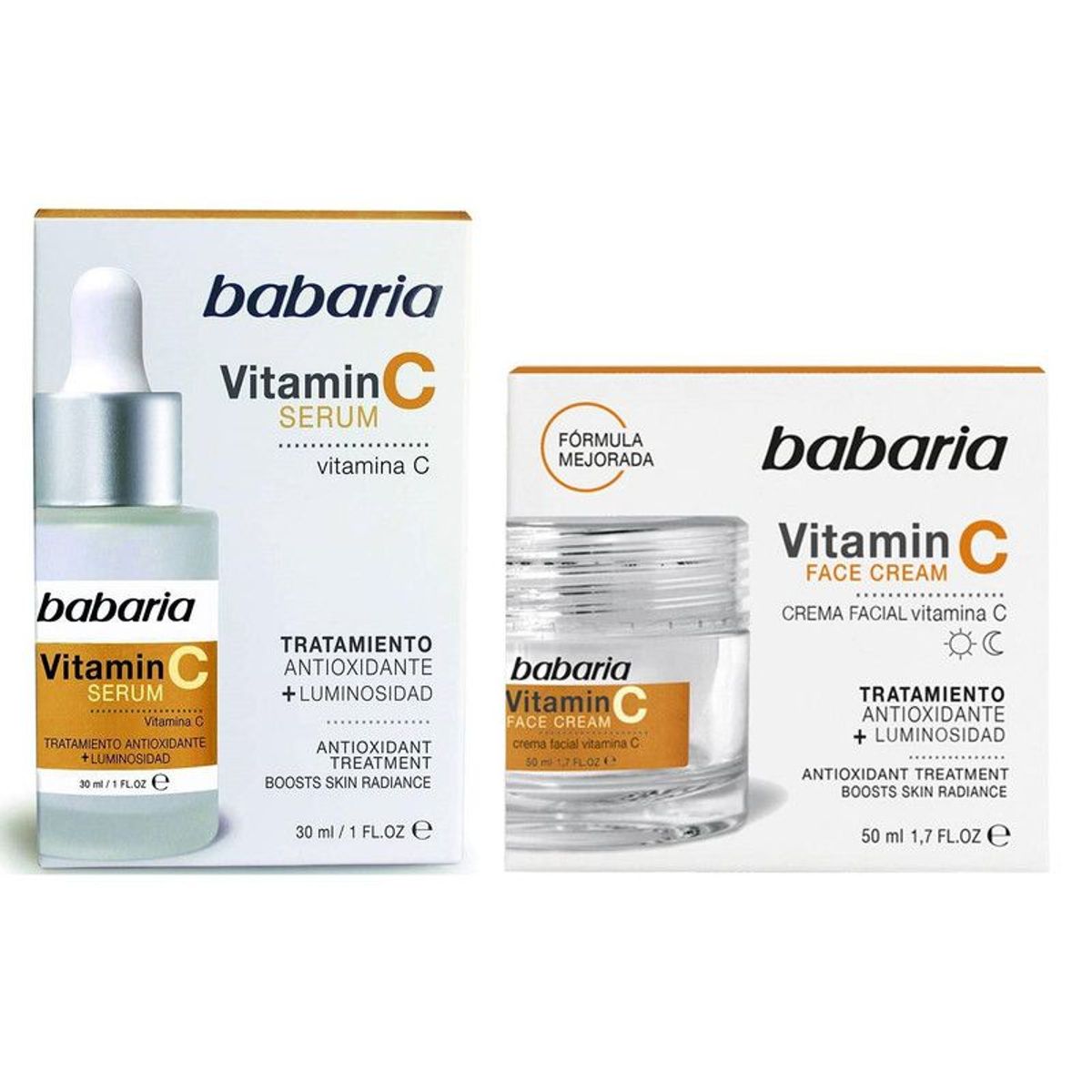 BABARIA - Serum Vitamina C + Crema Facial de Vitamina C - Babaria