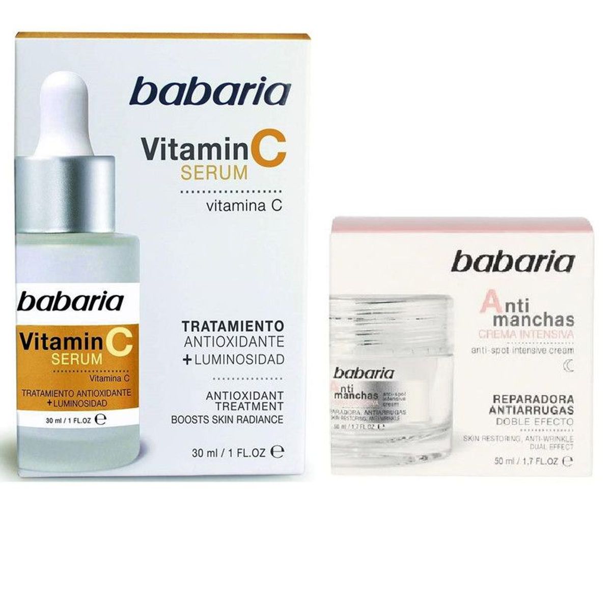 BABARIA - Serum Vitamina C + Crema Facial de  Anti Manchas - Babaria