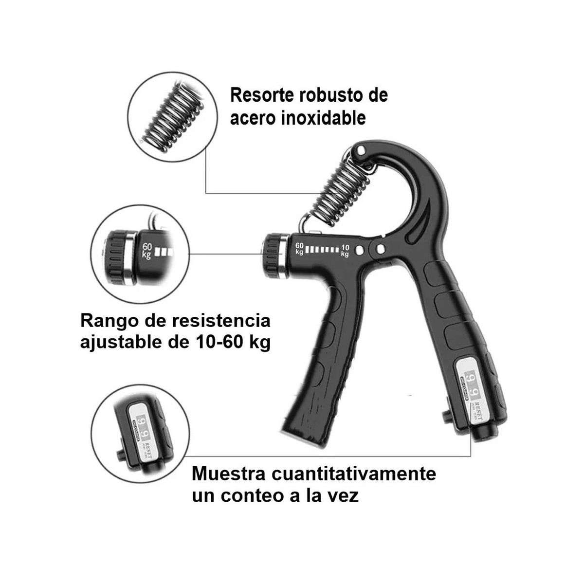 GENERICO - Fortalecedor de Mano Entrenador de Fuerza con Contador