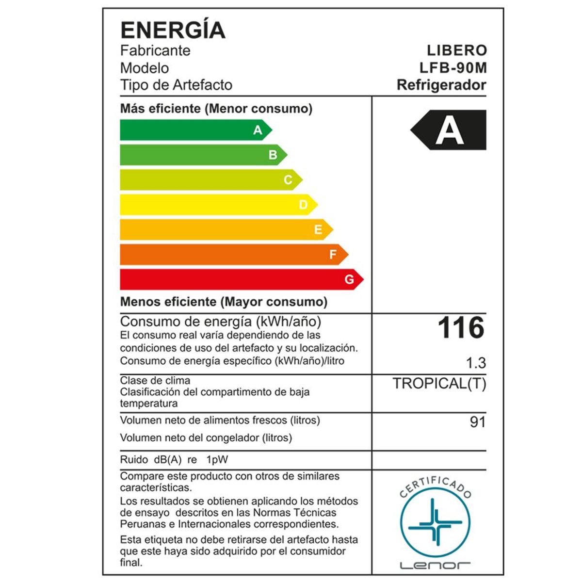 LIBERO - Frigobar Retro 91 Lt Menta LFB-90M Libero