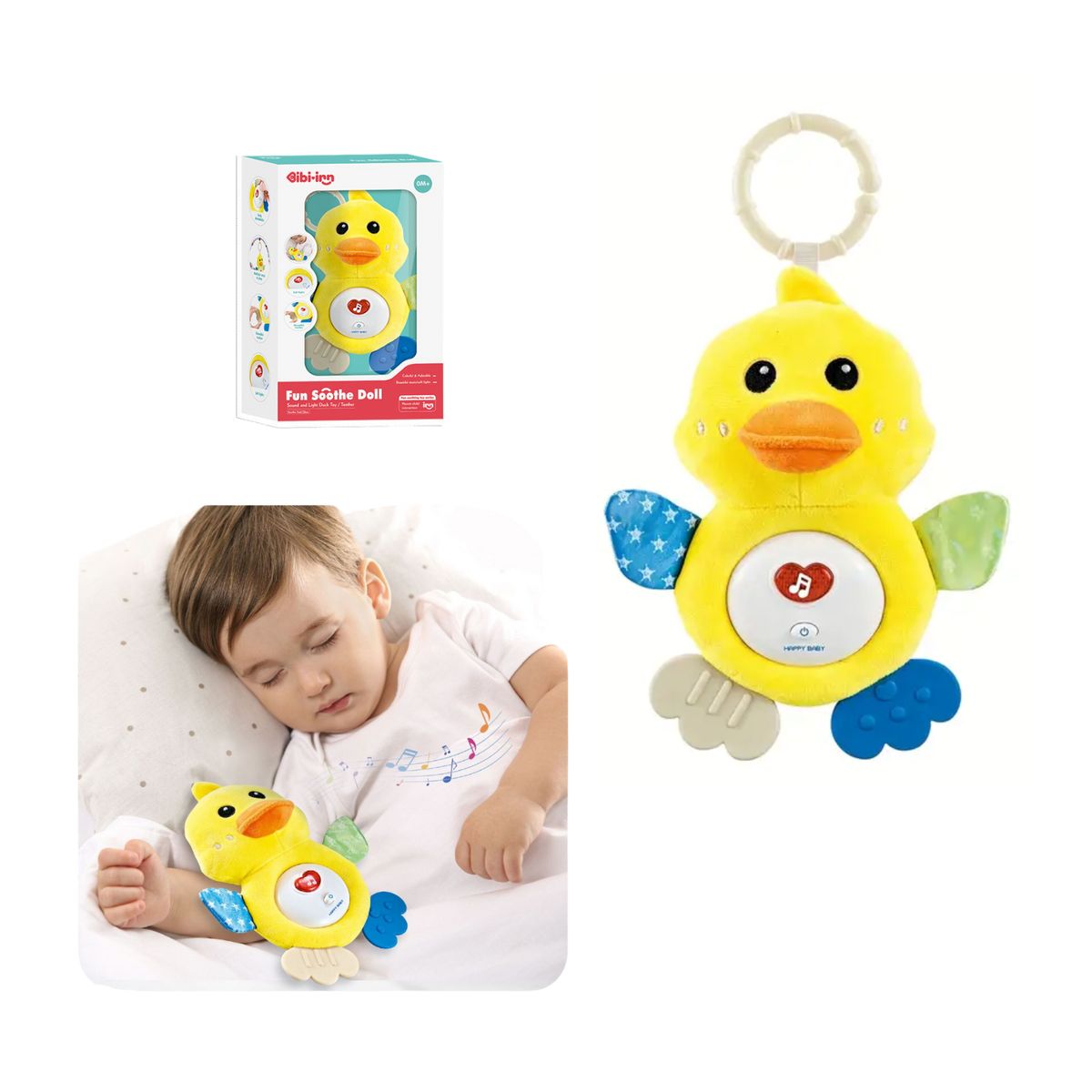 GENERICO - Juguete Pato Sensorial para Bebe Musical y Sonidos Suaves