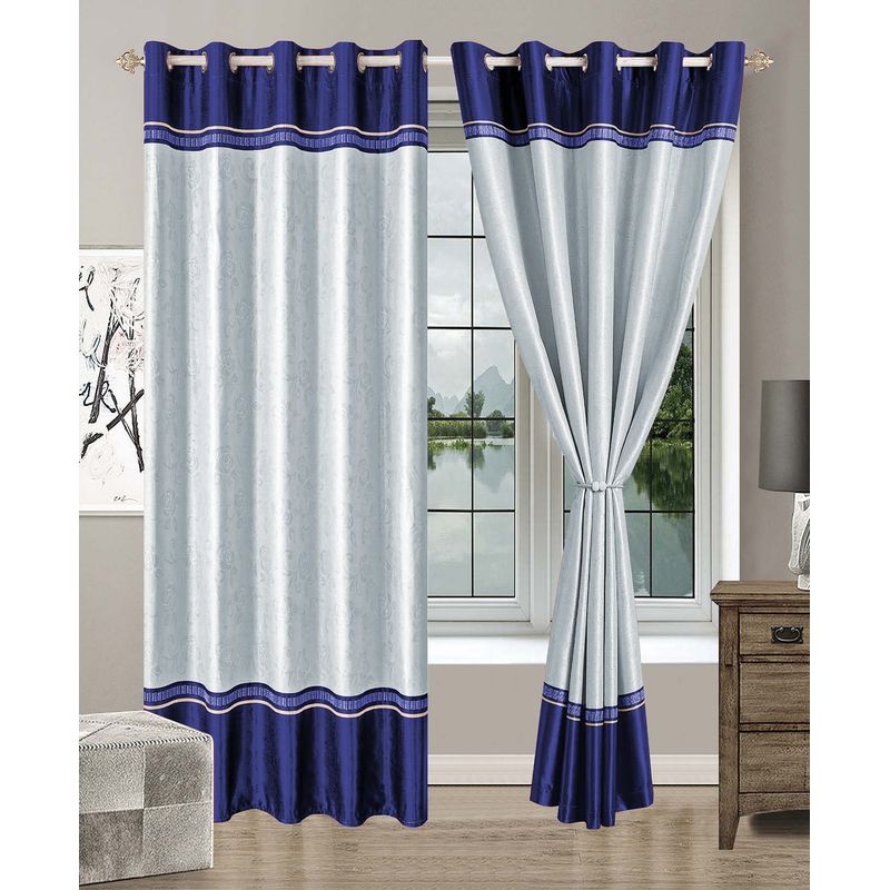 CASATEX - Set de Cortinas JACQUARD Blackout BICOLOR BRILLO 140x230cm