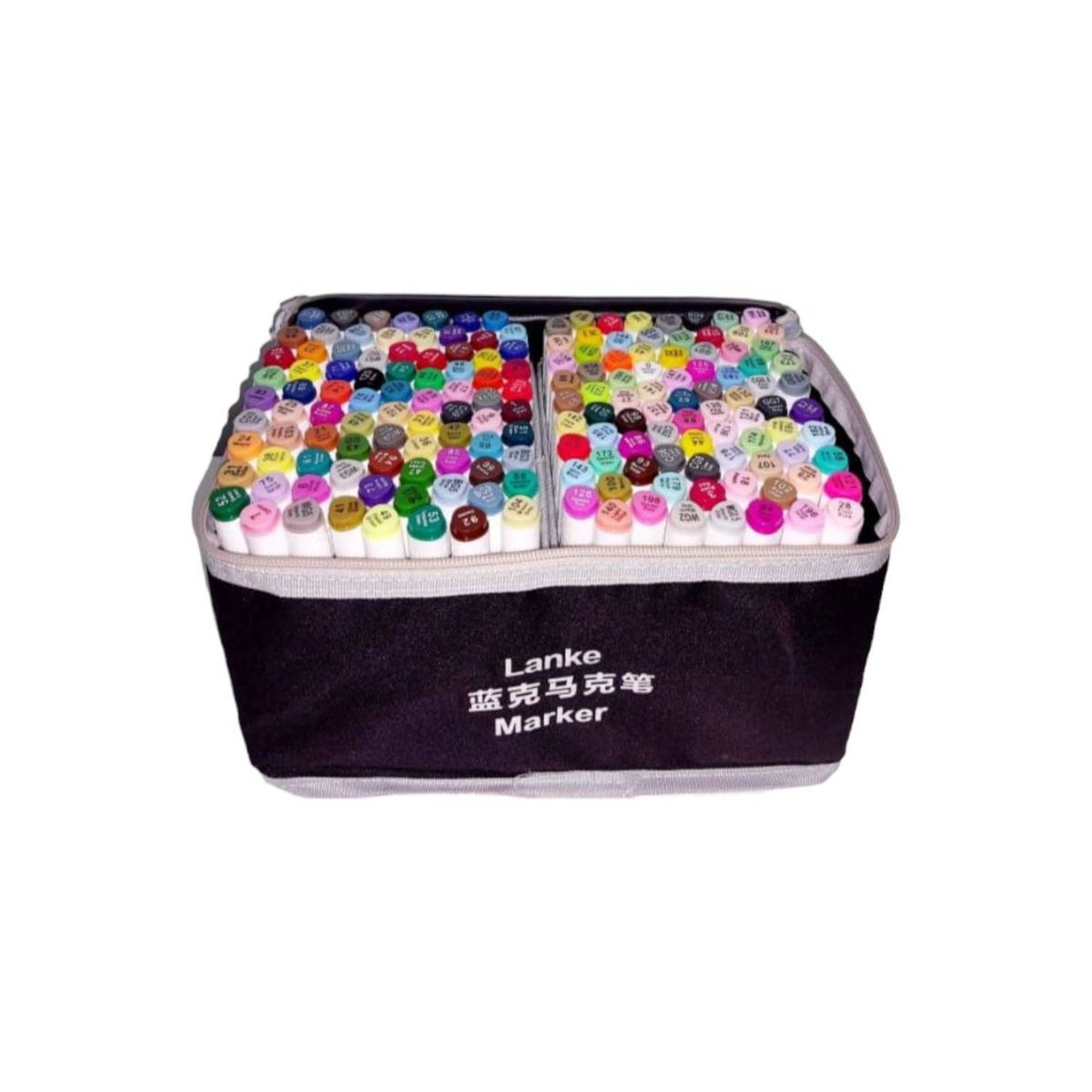 GENERICO - Plumones doble punta pincel y marcador x168 und con estuche