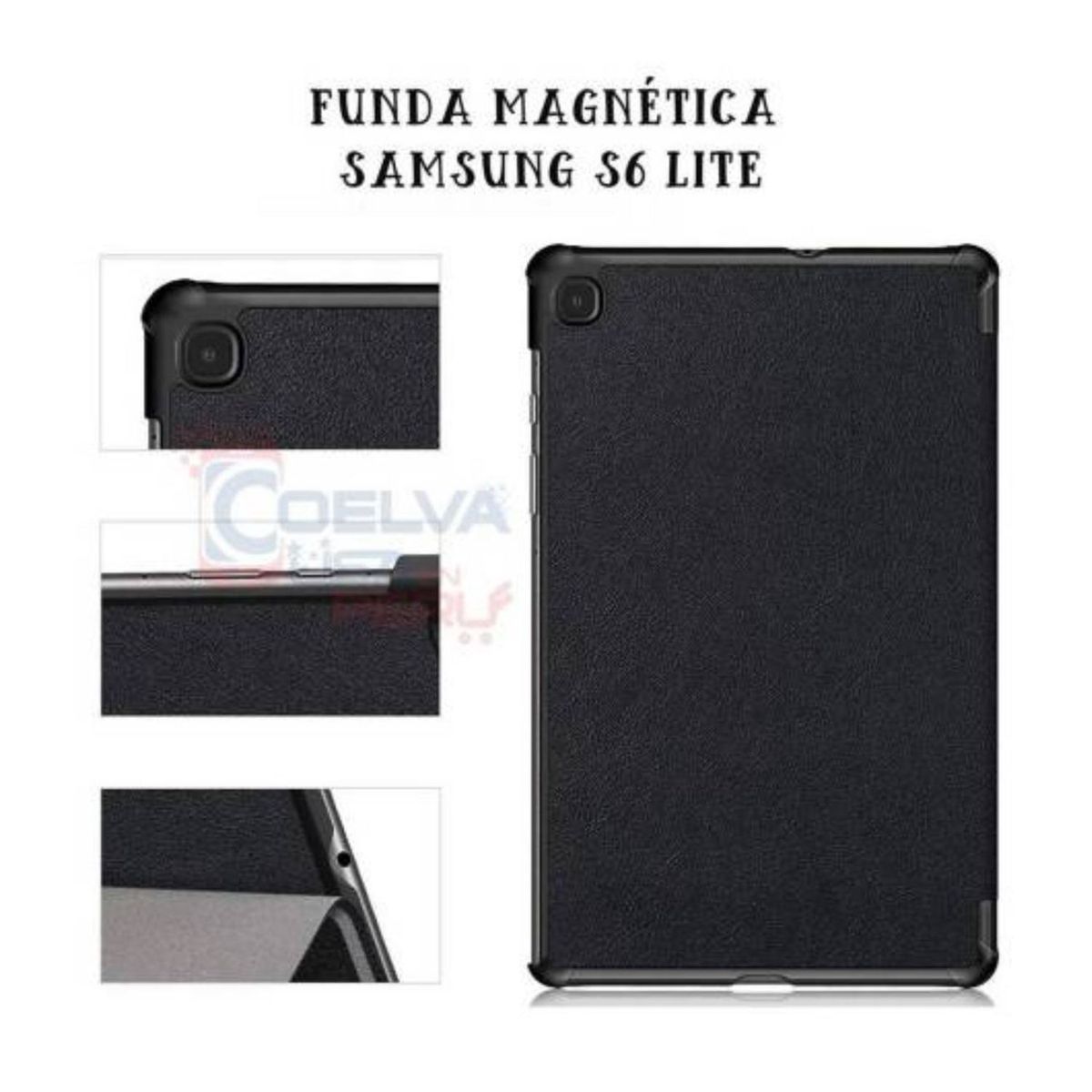 GENERICO - Funda Flip Magnética Tablet Samsung Tab s6 Lite 10.4 2020 Negro