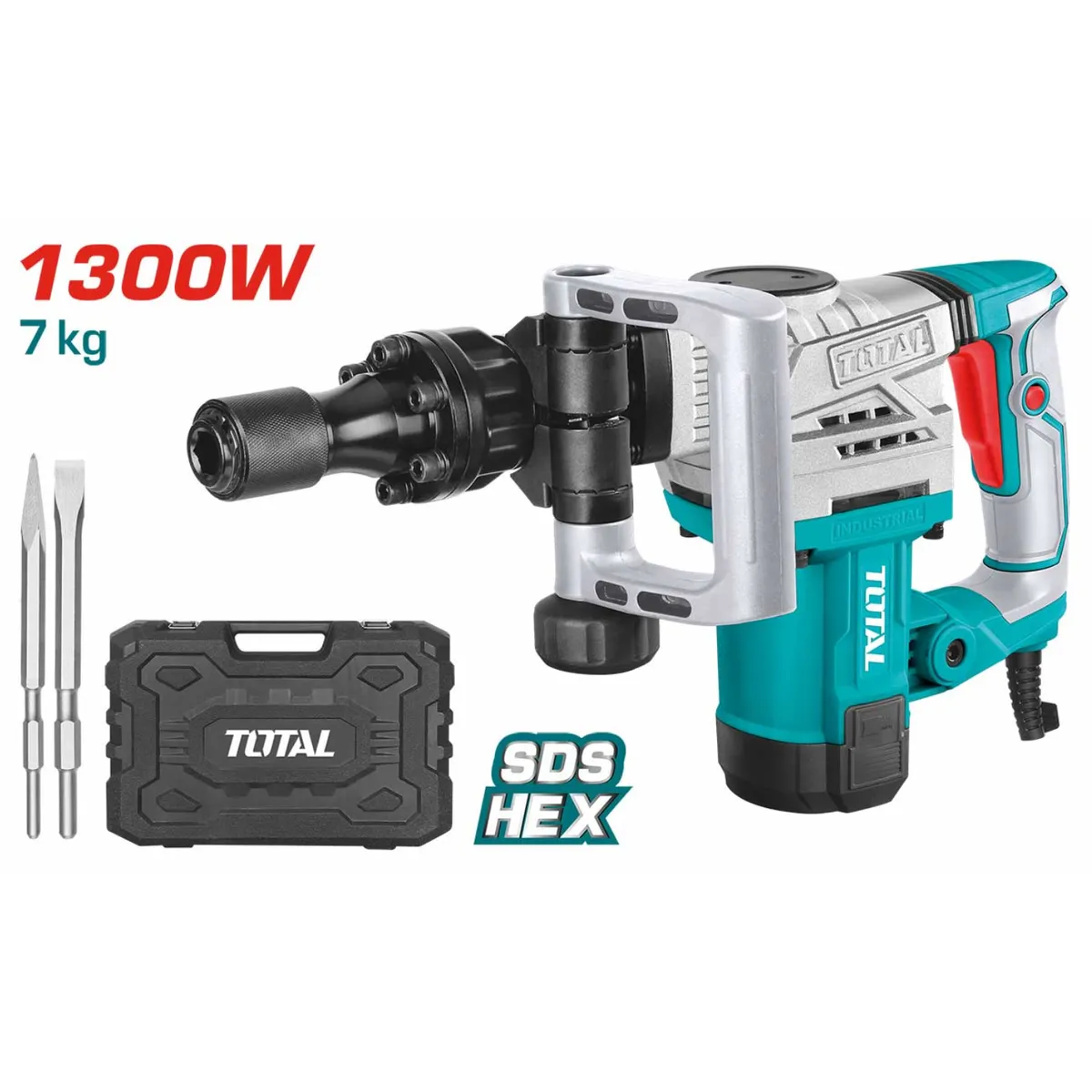 TOTAL TOOLS - Martillo demoledor Hex 1300W 20 Joules industrial Total