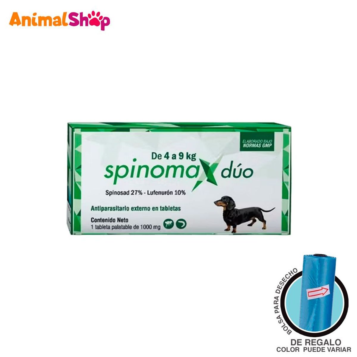 GENERICO - Antipulgas Spinomax Duo Para Perros De 4 A 9Kg 1 Tabl