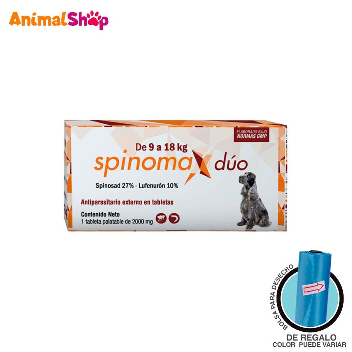 GENERICO - Antipulgas Spinomax Duo Para Perros De 9 A 18Kg 1 Tabl