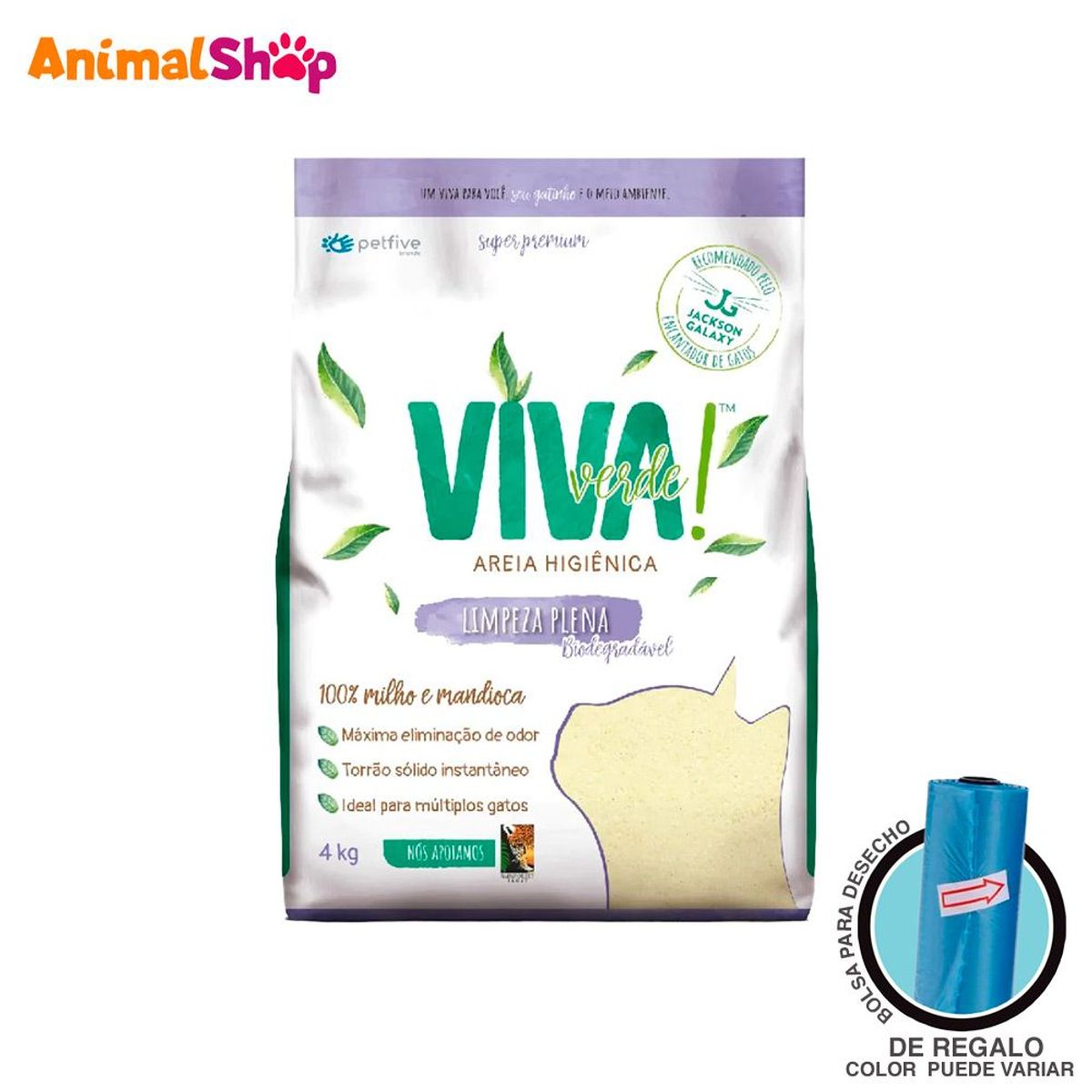 VIVA VERDE - Arena De Gato Viva Verde Limpieza Plena 4Kg