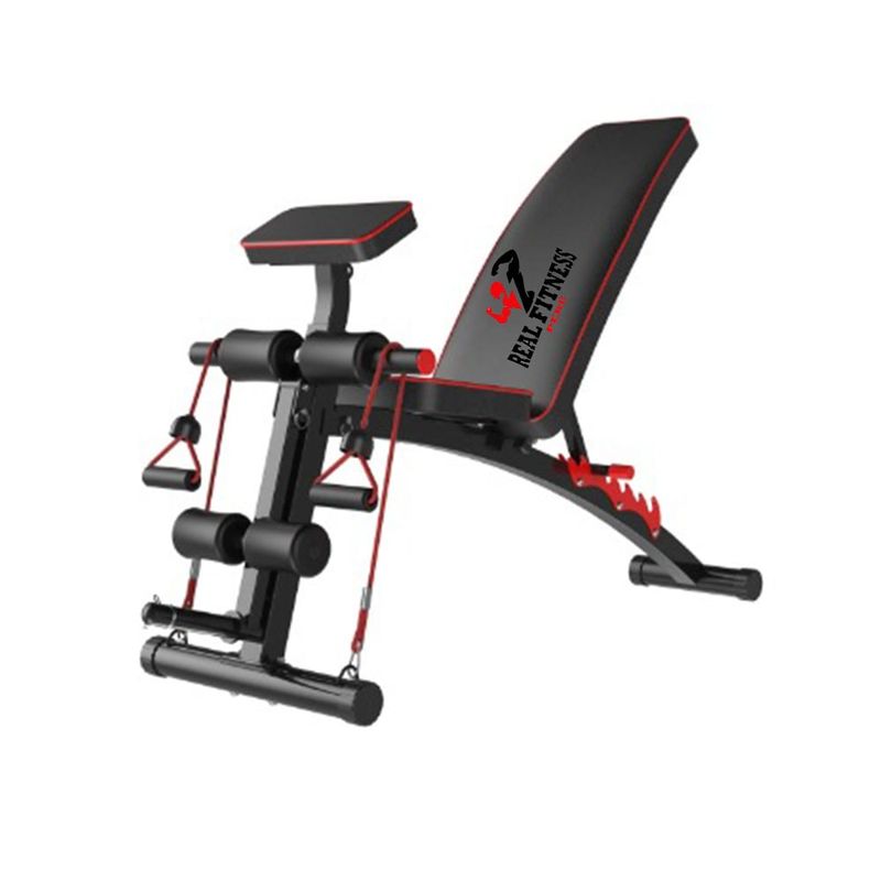 REAL FITNESS PERU - Banca Libre de Pecho Dds + Predicador + Ligas