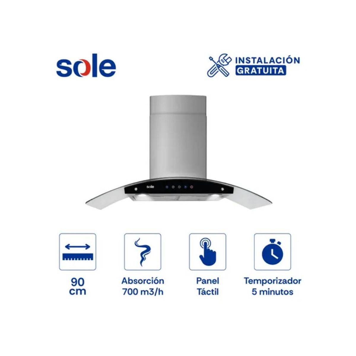 SOLE - Campana Extractora Sole TURE84CO 90cm