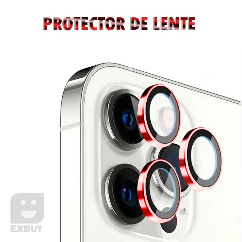 GENERICO - PROTECTOR DE CÁMARA PARA IPHONE 13 PRO MAX ROJO