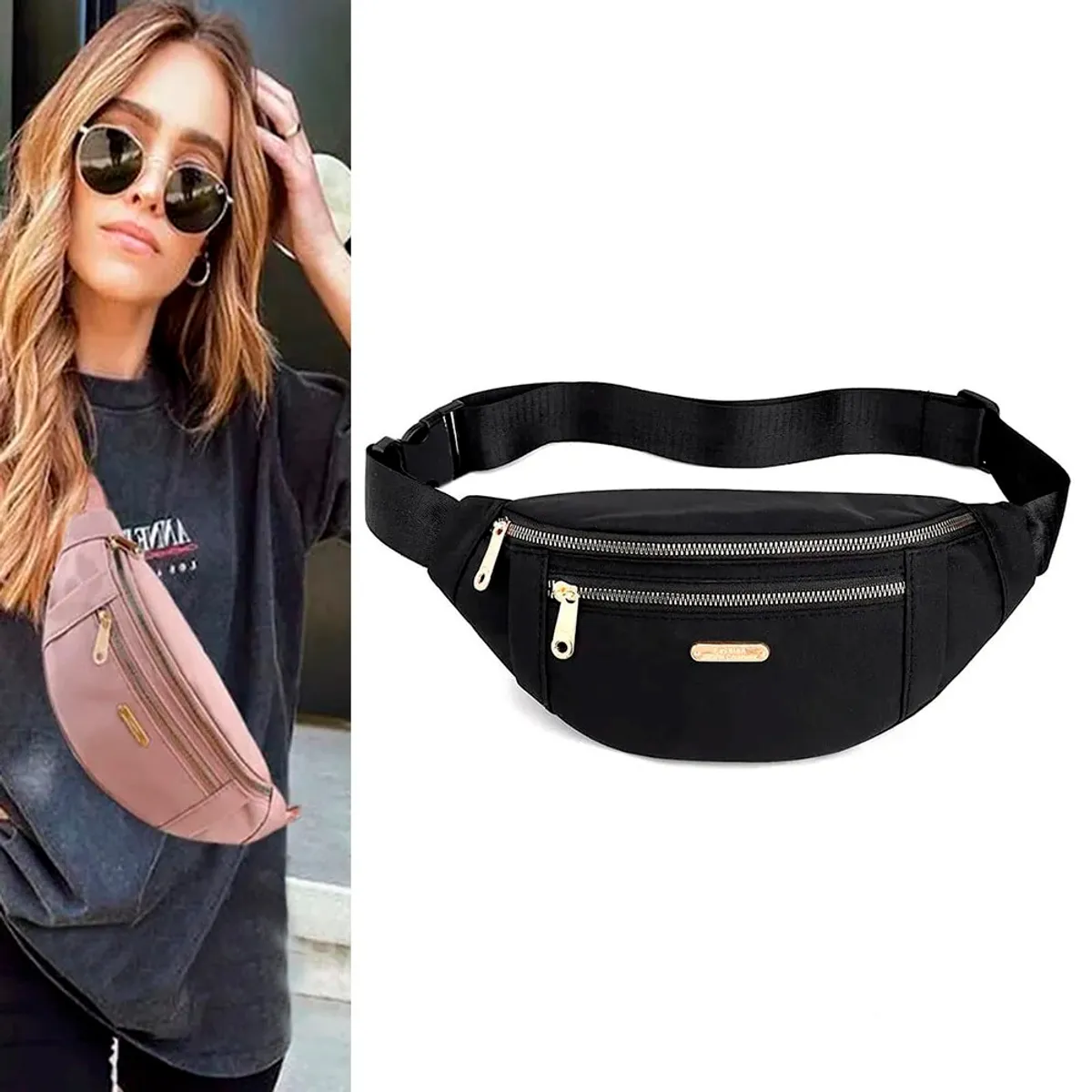 GENERICO - Canguro Riñonera para Mujer MDA290043  Negro