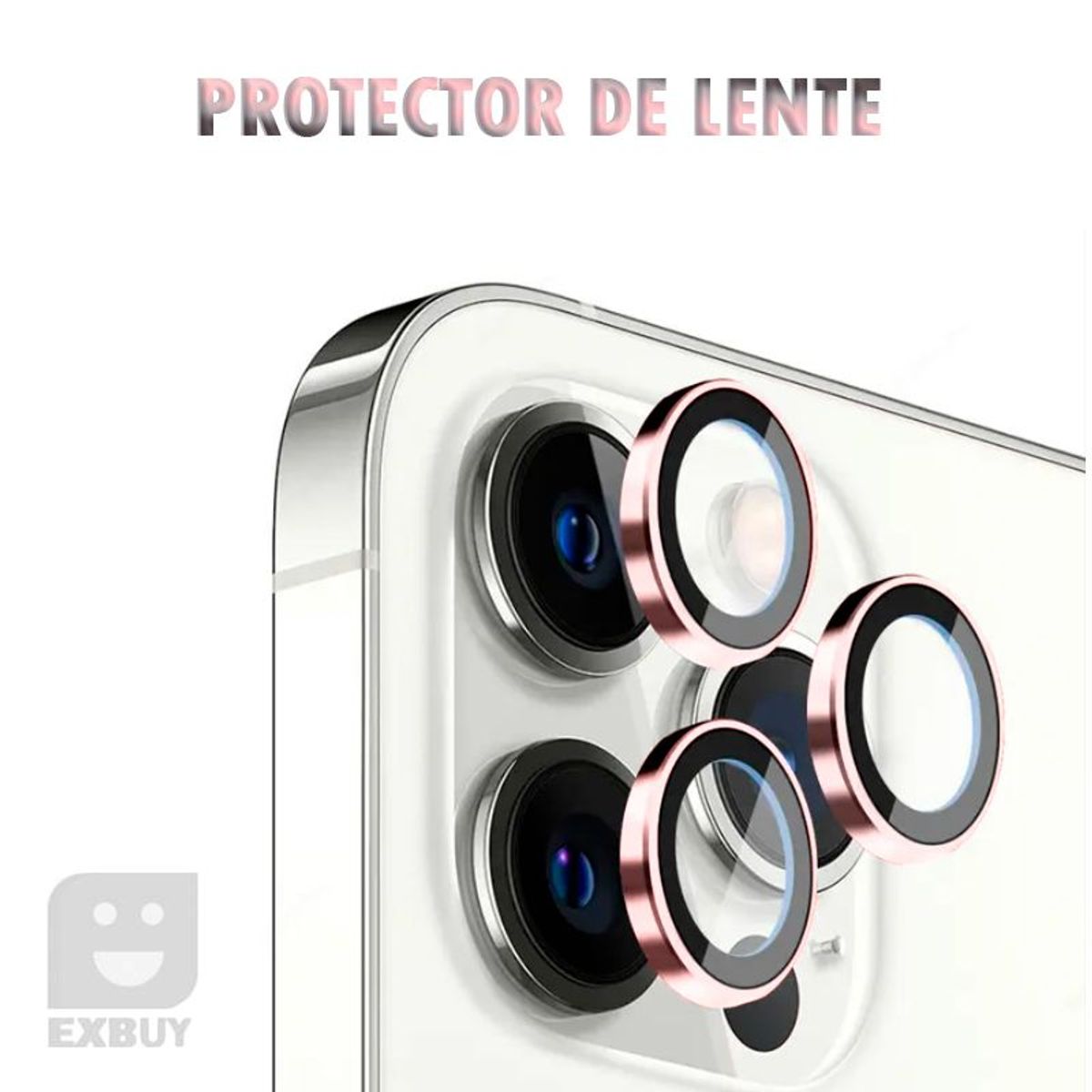 GENERICO - PROTECTOR DE CÁMARA PARA IPHONE 12 PRO MAX ROSADO