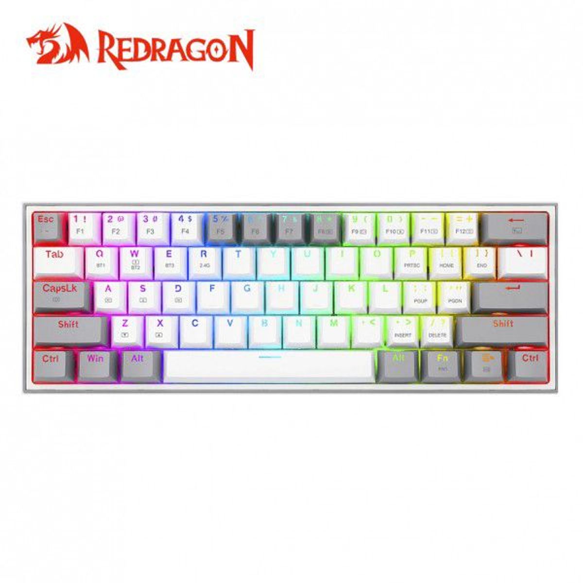 REDRAGON - Teclado Redragon FIZZ PRO Wireless Spanish K616-RGB-GW WHITEGREY