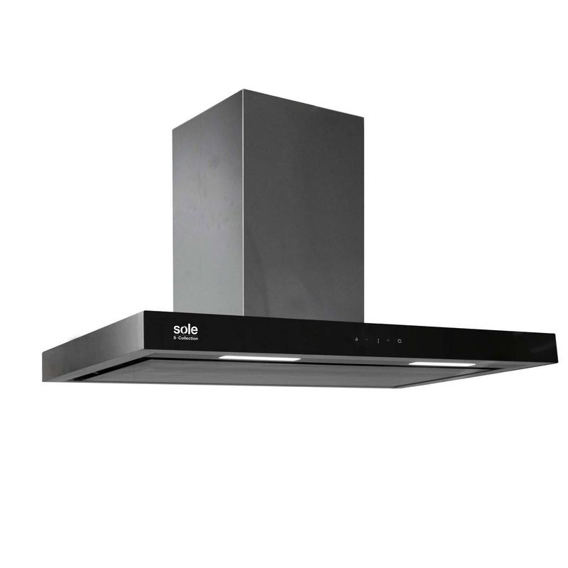 SOLE - Campana Extractora Sole 90 cm Decorativa Scollection Stilux TURE90CO Acero/Negro