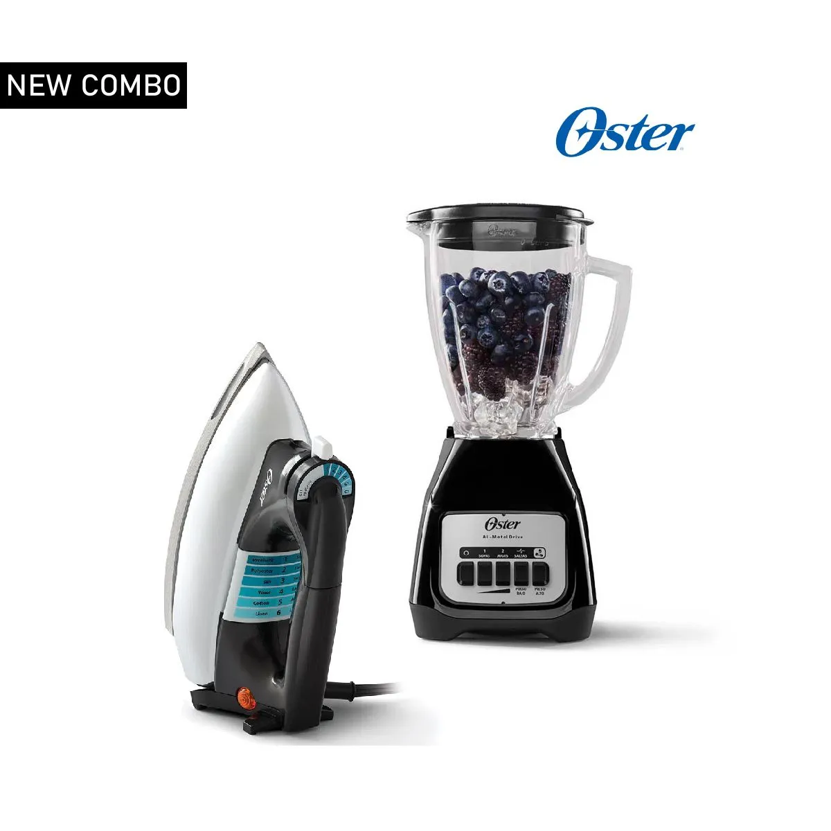 OSTER - Combo OSTER Licuadora BLSTKAGBPB y Plancha Clásica