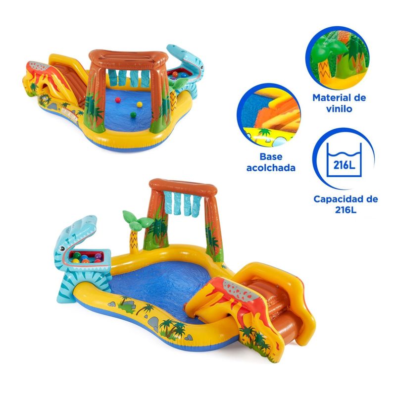 BESTWAY - Centro de Juegos Inflable  Dinosaurio  249x191x109