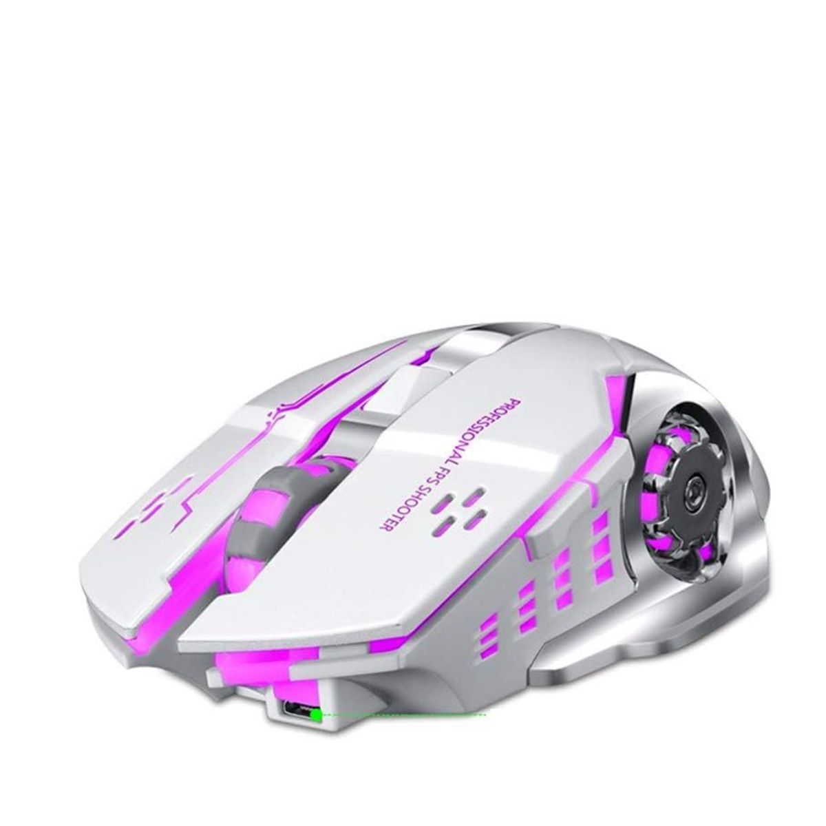 TWOLF - MOUSE INALAMBRICO GAMER RECARGABLE LUZ RGB  - Twolf Blanco