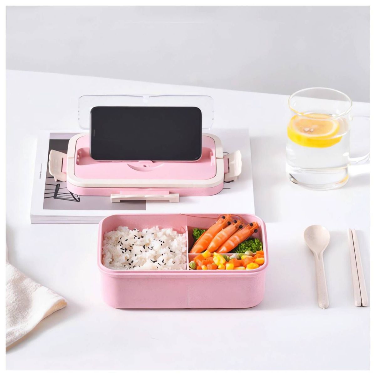 GENERICO - Lonchera de Alimentos 3 Divisiones + Cubiertos 1000 ML