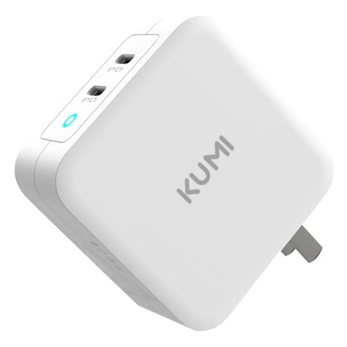 KUMI - Cargador de celular 100W ultra Rápido Kumi doble puerto C - Blanco
