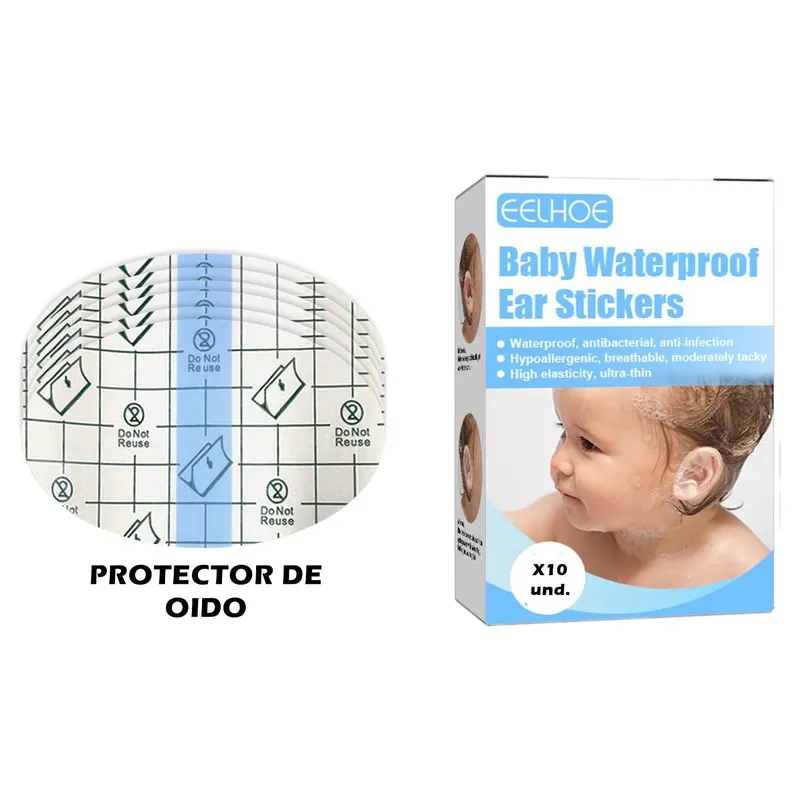 GENERICO - Protector de Oidos Impermeable para Bebés Agua x20 und