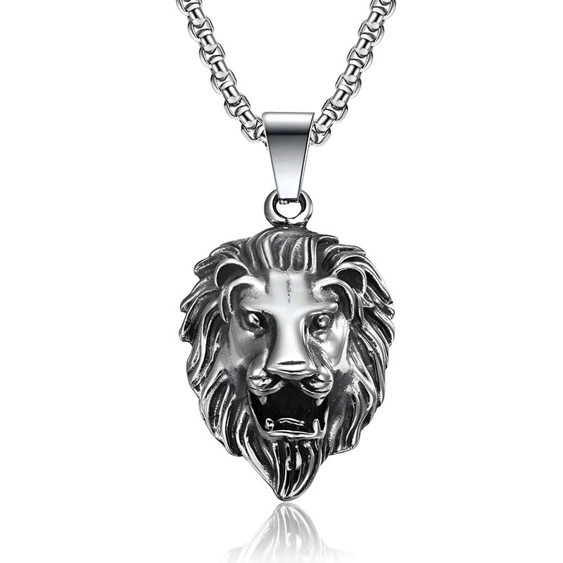 GENERICO - Collar Leon Acero Inoxidable Hombre