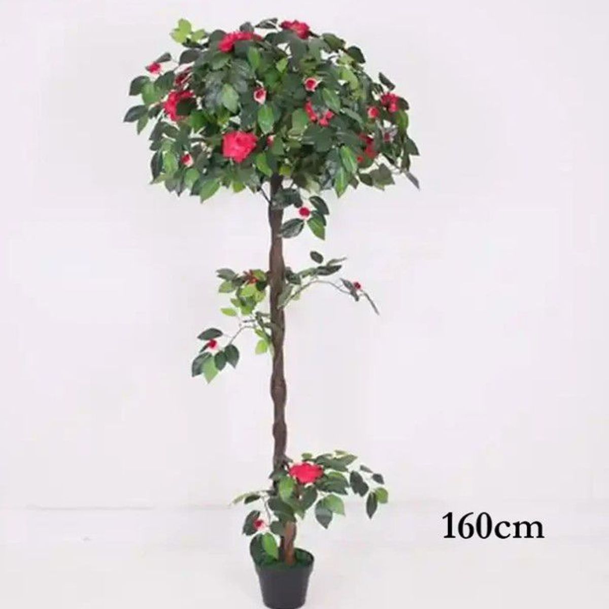 GENERICO - Planta artificial con flores rojas 1.60 m.