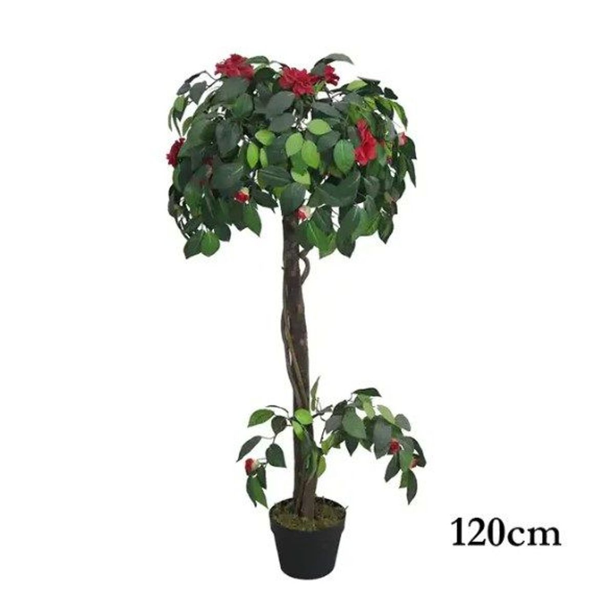 GENERICO - Planta artificial con flores rojas 1.20 m.