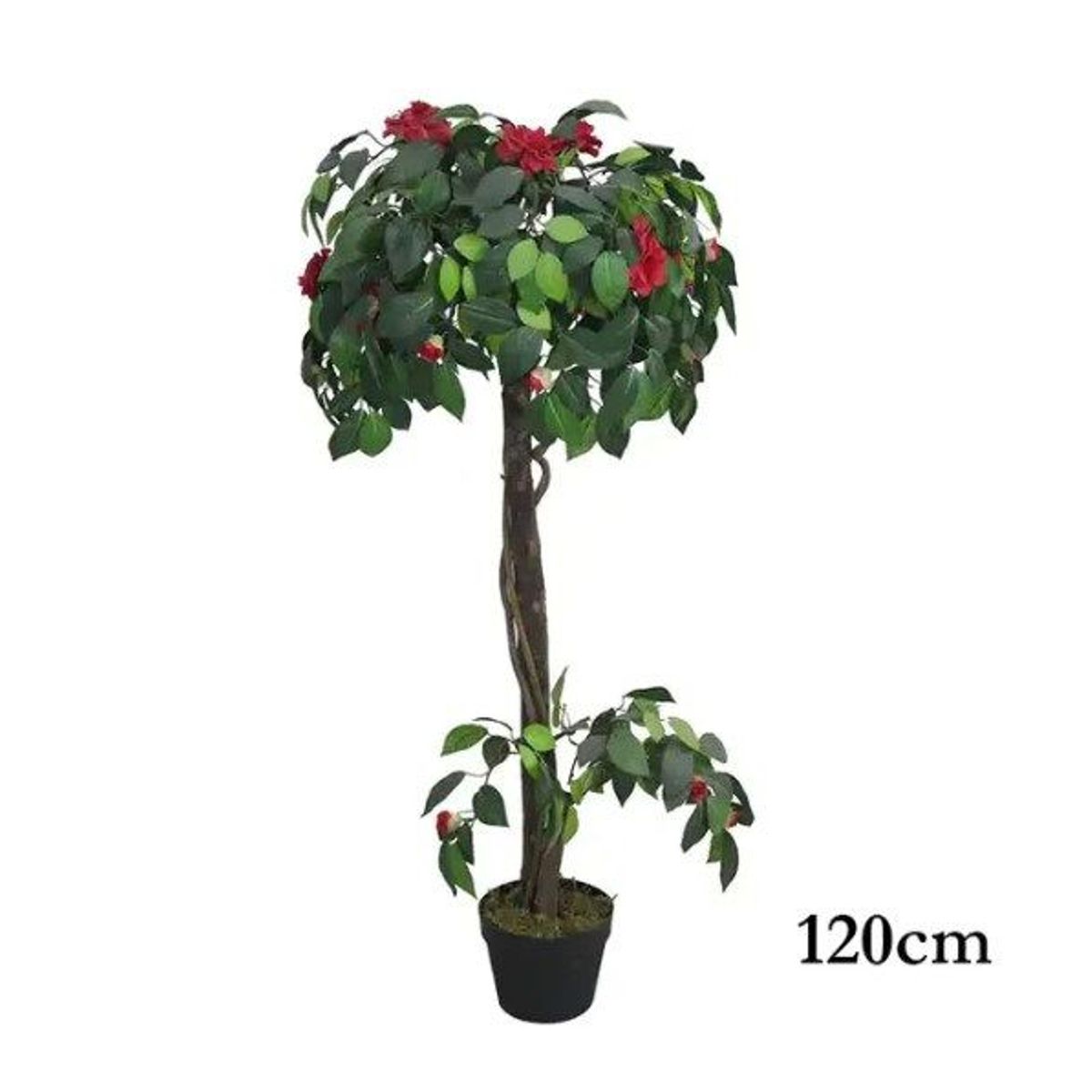 GENERICO - Planta artificial con flores rojas 1.20 m.