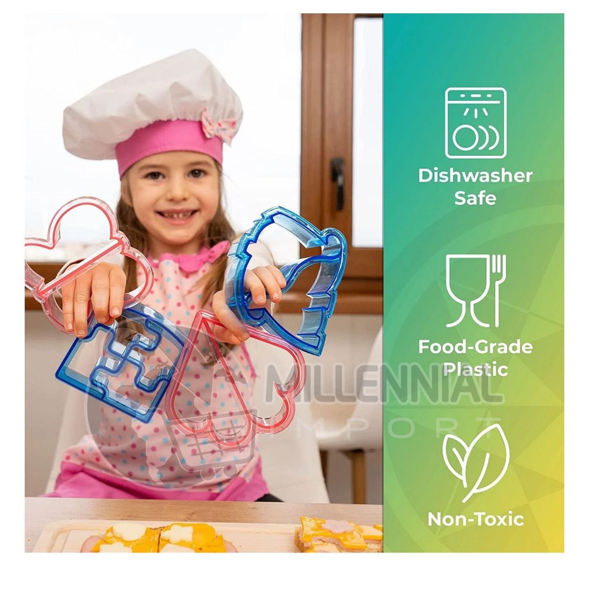 GENERICO - Moldes Cortadores de Sándwich para Loncheras Divertidas 32 piezas