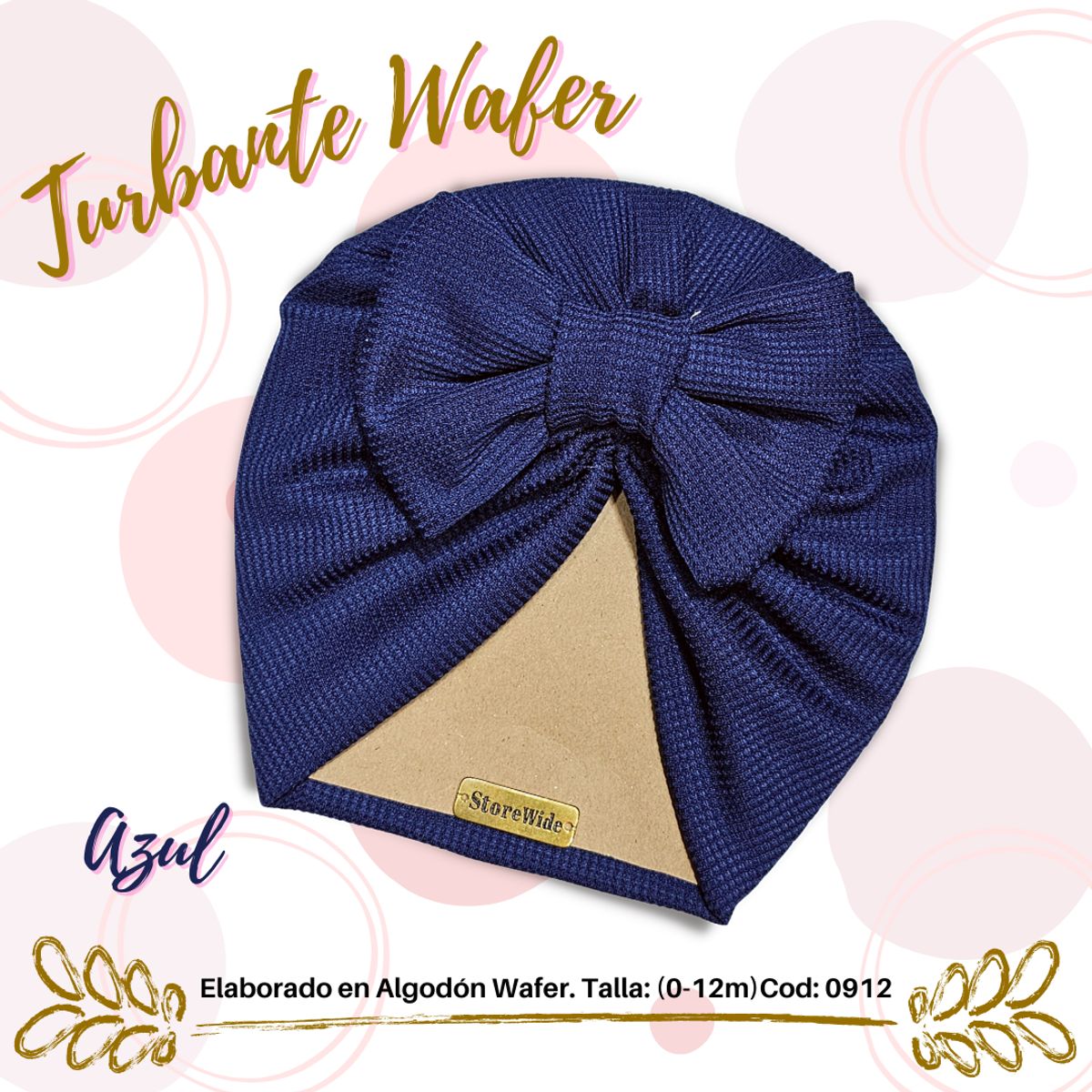 GENERICO - Turbante de bebe en algodon Waffer