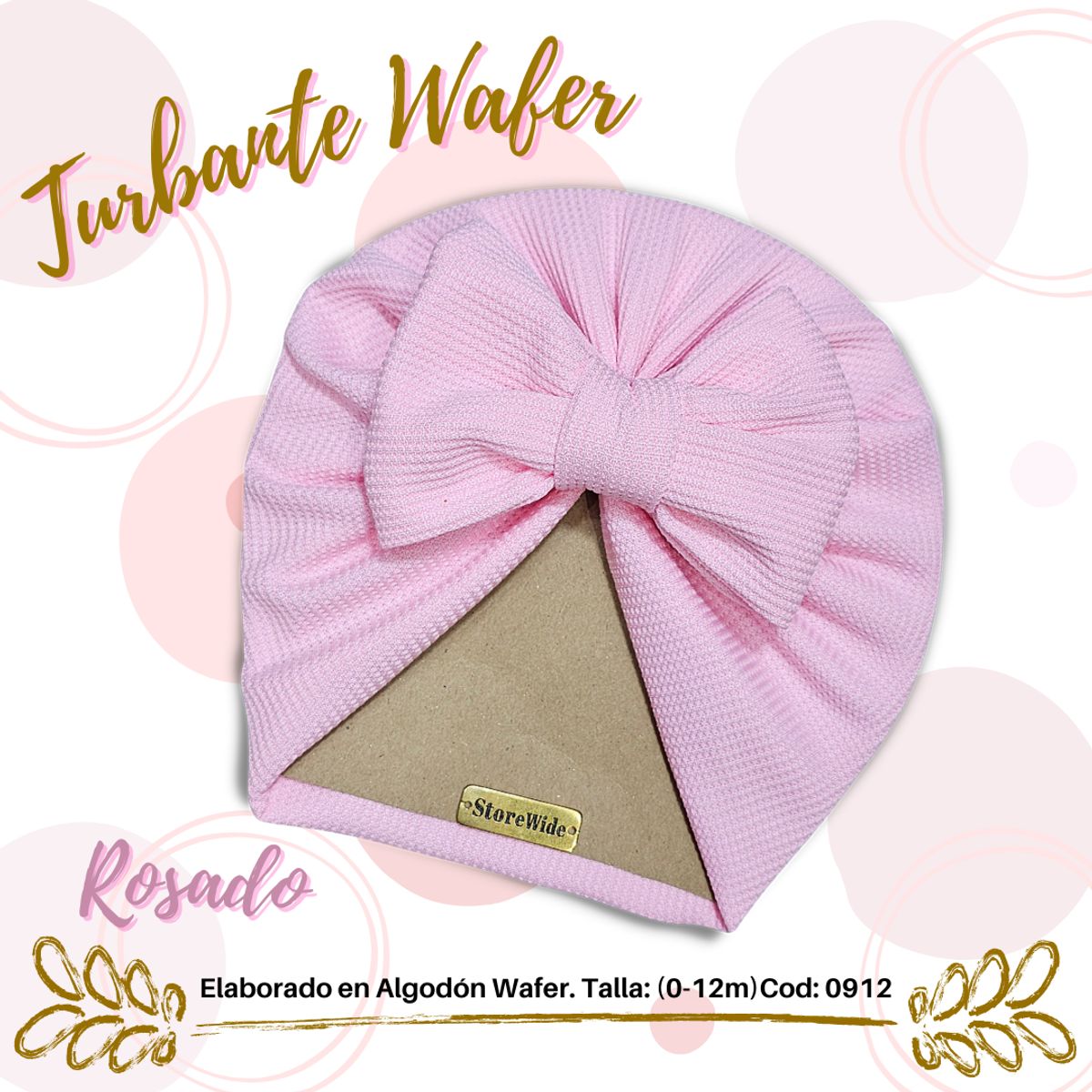 GENERICO - Turbante de bebe en algodon Waffer