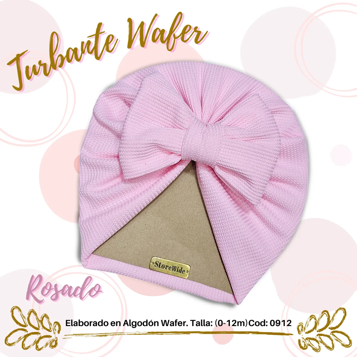 GENERICO - Turbante de bebe en algodon Waffer