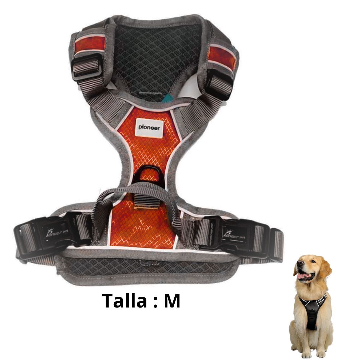 GENERICO - PECHERA CON ASA DE CONTROL Y CINTURÓN DE SEGURIDAD NARANJA