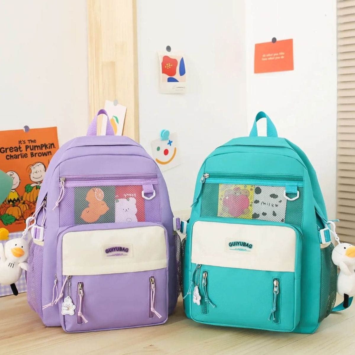 GENERICO - Mochila Kawaii 4 piezas Modelo Coreano Kawai