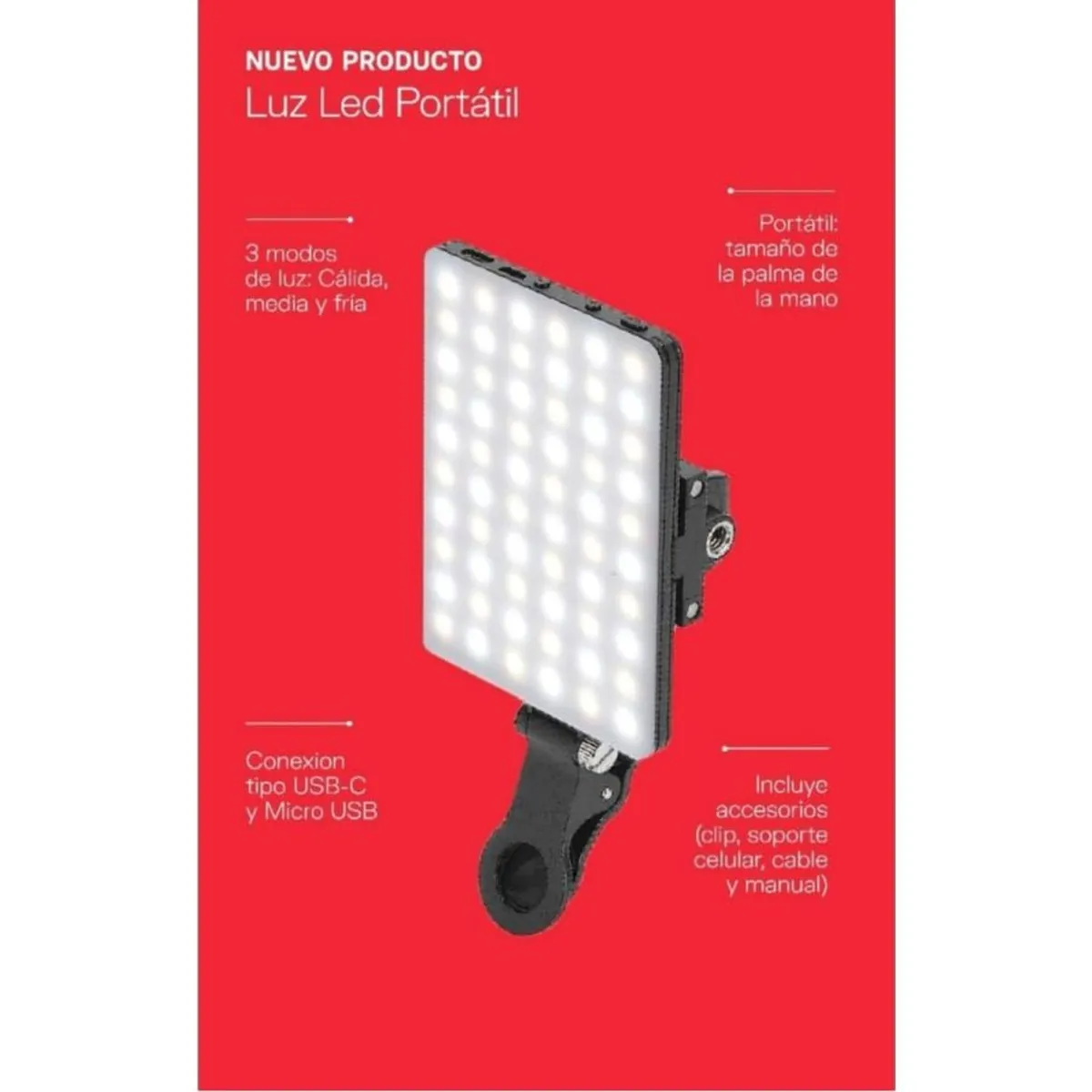 KUZLER - Luz Led Selfie Para Celular Alta Potencia Kuzler Licht-101