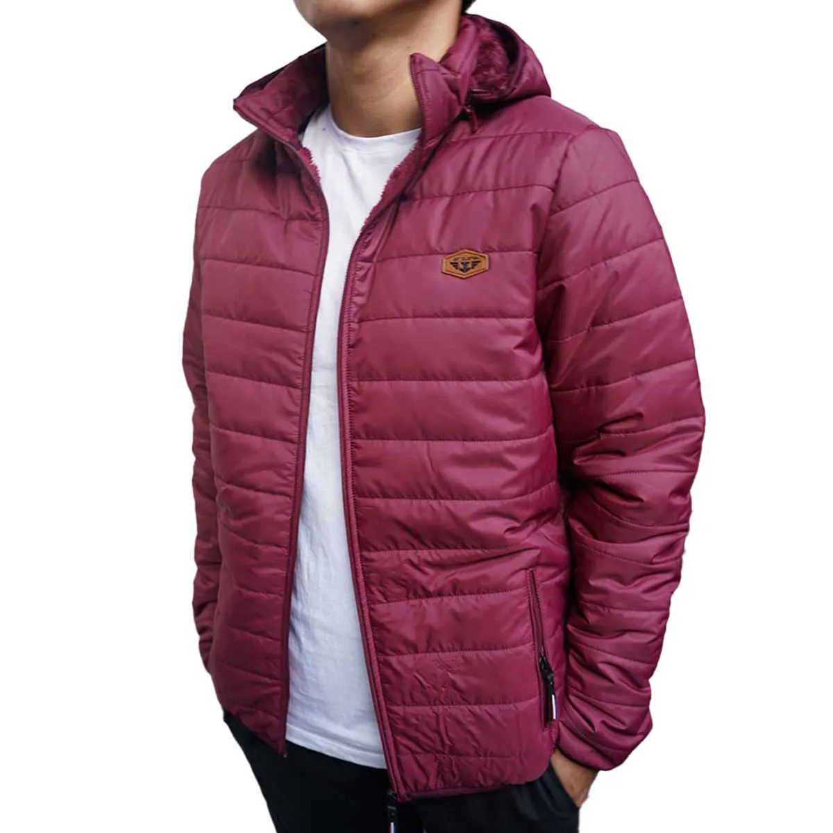 JUSTO - CASACA GUINDA - ACOLCHADO SLIM FIT