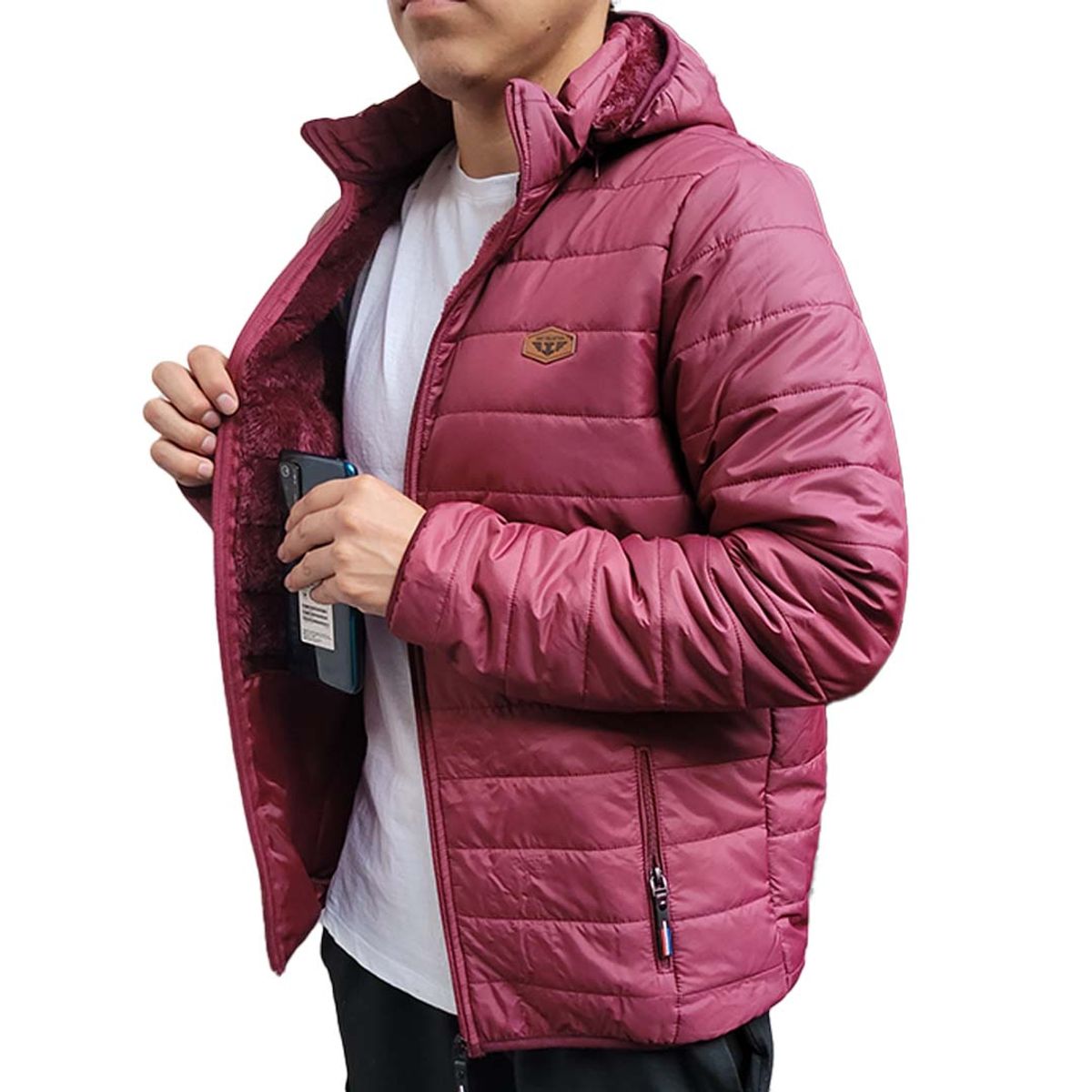 JUSTO - CASACA GUINDA - ACOLCHADO SLIM FIT