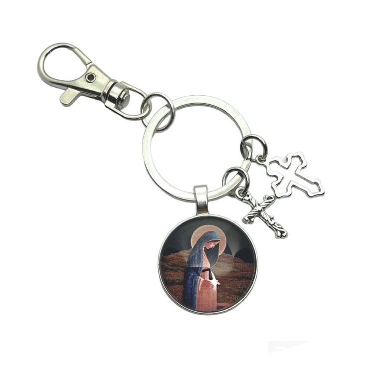 Llavero Redondo Virgen de la Dulce Espera - Metal SANTORAL | falabella.com
